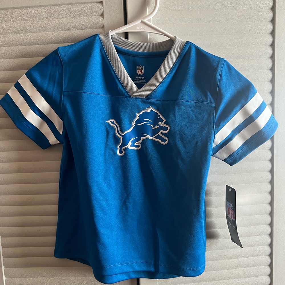 New with tags size 4T youth Detroit Lions jersey